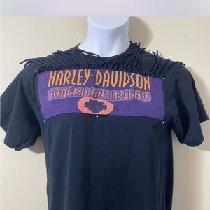 Harley-Davidson Black T-Shirt with Fringe